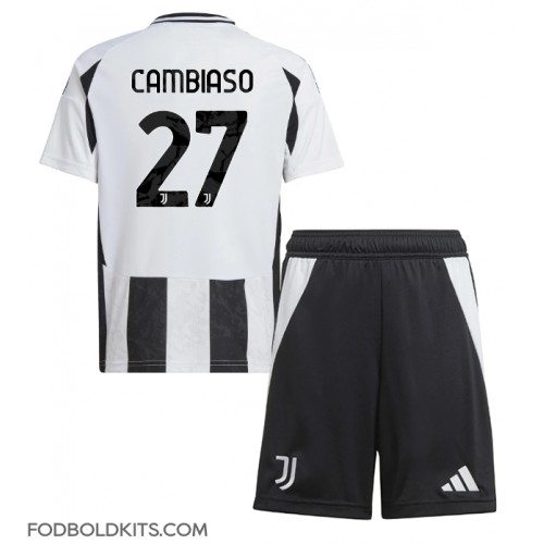 Juventus Andrea Cambiaso #27 Hjemmebanesæt Børn 2024-25 Kortærmet (+ Korte bukser)